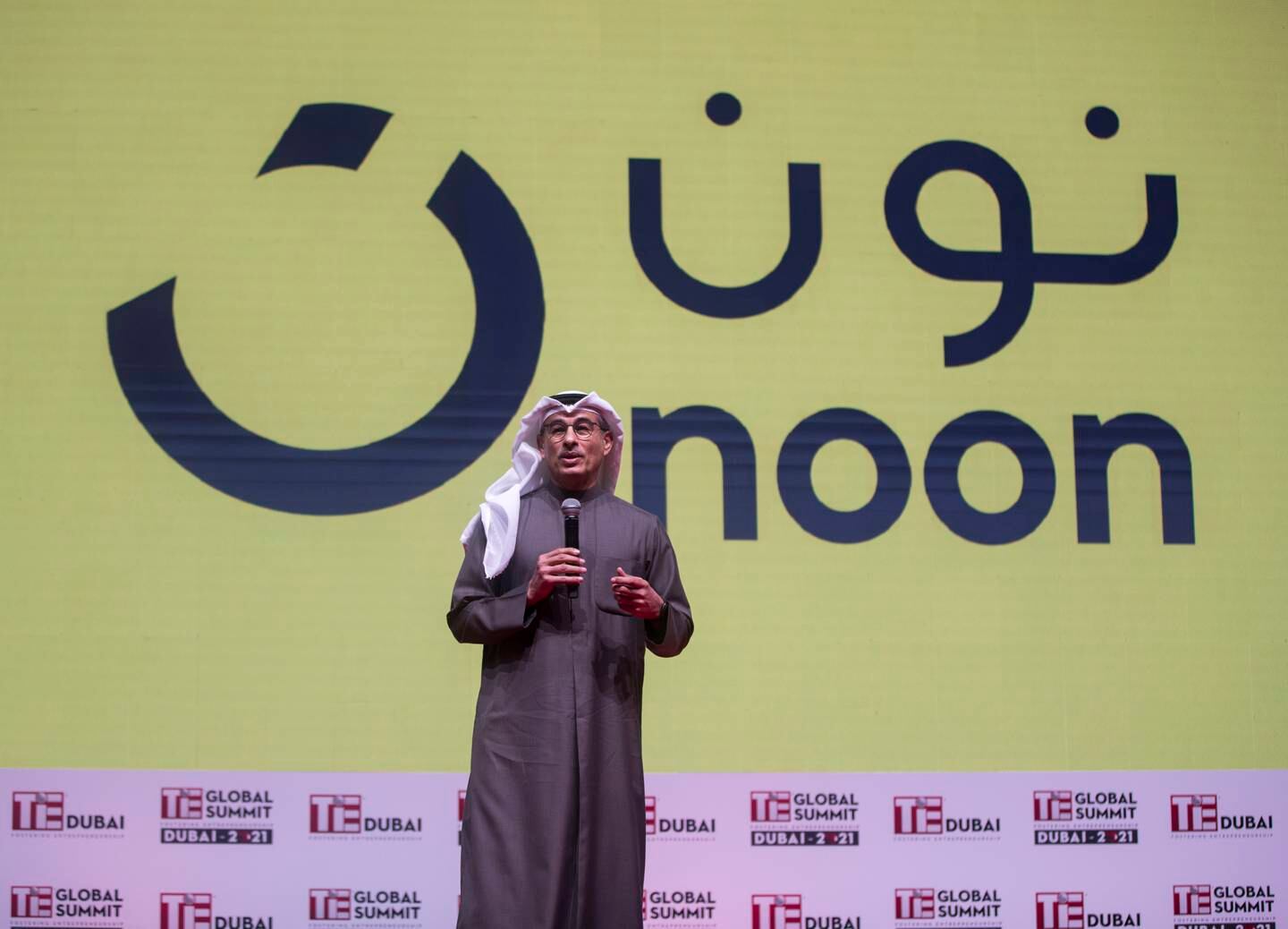 Mohamed Alabbar, founder of Noon, speaking at the Tie Global Summit at Expo 2020 Dubai. Leslie Pableo