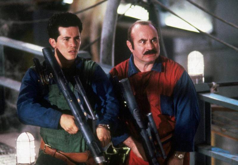 Bob Hoskins and John Leguizamo in "Super Mario Bros." Courtesy Buena Vista Pictures