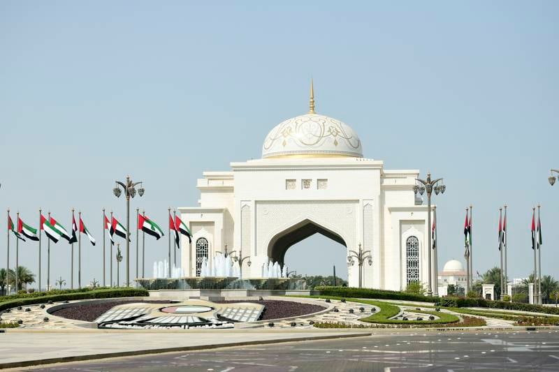 The Presidential Palace in Abu Dhabi. The success of the UAE Covid-19 mitigation measures helped in accelerating the country's non-oil economic growth in the first quarter of this year. Khushnum Bhandari / The National
