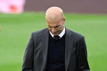 Real Madrid coach Zinedine Zidane during the La Liga match against Villarreal on May 22. AFP