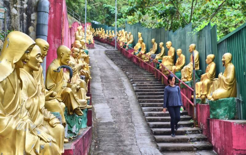 The colourful Ten Thousand Buddhas Monastery was built in the 1850s 