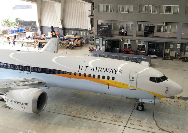 A Jet Airways Boeing 737 MAX 8 aircarft. India has closed its airspace affecting Jet and SpiceJet. Reuters.