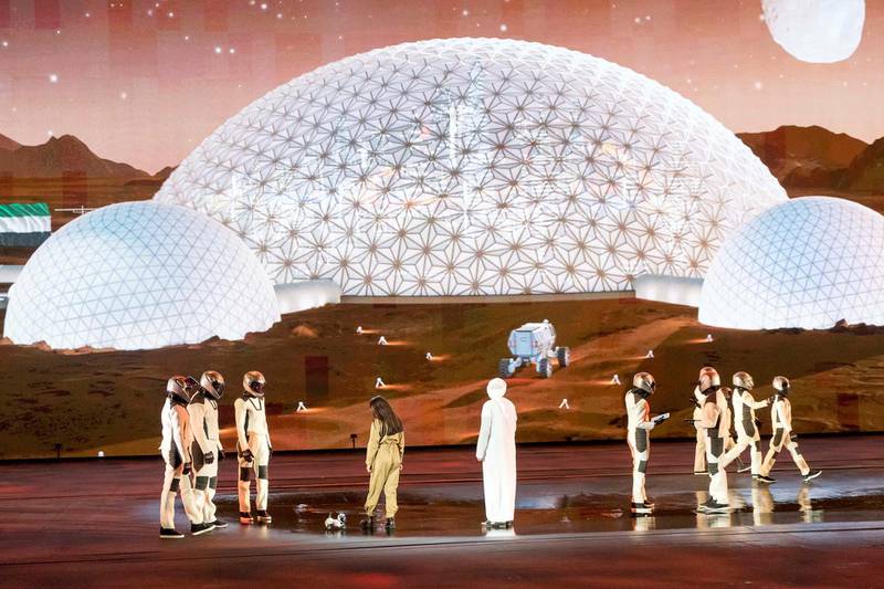 ABU DHABI, UNITED ARAB EMIRATES - December 02, 2017: A show titled “This Is The Future”, during the 46th UAE National Day celebrations at Mushrif Palace. 


( Rashed Al Mansoori / Crown Prince Court - Abu Dhabi )
---
