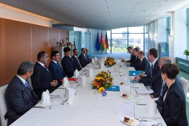 Sultan Haitham and Mr Scholz lead a meeting in Germany alongside Omani and German officials.