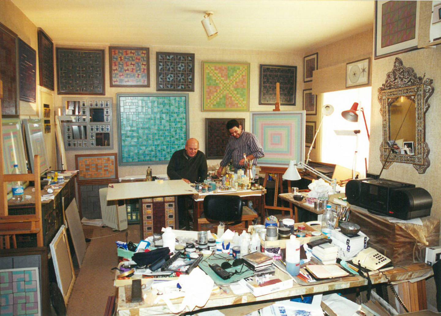 A 2000 photo of Gebran Tarazi in his studio in Balloune, Lebanon. Gebran Tarazi family