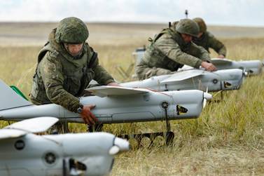 The Orlan-10 drone is a staple in Russia's operations along its contested border with Ukraine. TASS via Getty