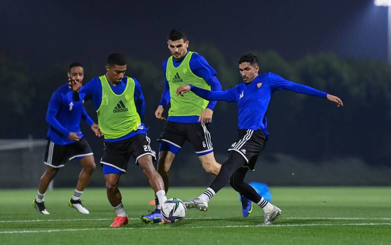 UAE training ahead of the Mauritania game.