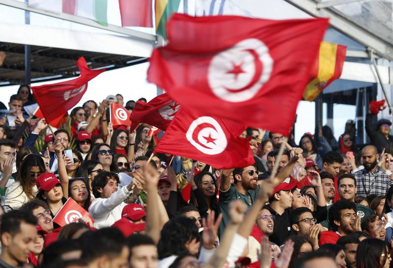 Fans in Tunis watch the match. Reuters