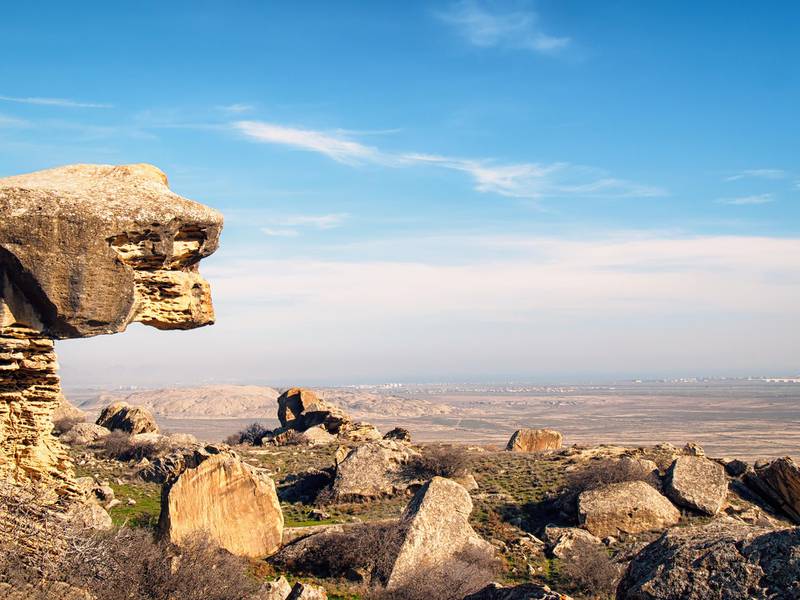 Gobustan in Azerbaijan offers a Unesco Cultural Landscape of more than 6,000 rock engravings. Courtesy The Azerbaijan Tourism Board