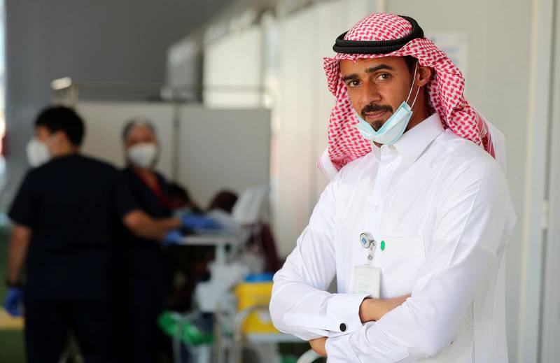 Dubai, United Arab Emirates - Reporter: Haneen Dajani. News. Coronavirus/Covid-19. Abdurrahman Al Magrani is a Saudi national who came to Dubai for a two-day visit in March, then got stuck and then attached to his new humanitarian life in the UAE and refused to leave even after the borders opened up. He has been volunteering in screening centres since March 20, and vows not to leave Òuntil the health authorities announce Covid-19 is overÓ. Tuesday, February 2nd, 2021. Dubai. Chris Whiteoak / The National