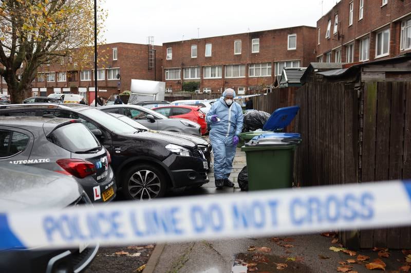 A forensic officer at the scene of a stabbing in London. Getty Images