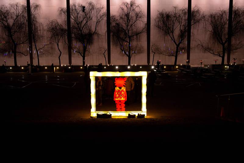 Winter lanterns at the Kennedy Centre in Washington, DC. AFP