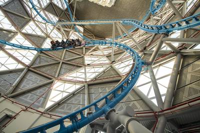 The Storm Coaster in Dubai Hills is the fastest indoor roller coaster in the world. Photo: Emaar