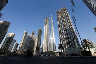 APARTMENT PRICES: Downtown Dubai rose by 0.2 per cent month-on-month in March to Dh1,963 per square foot. Reuters