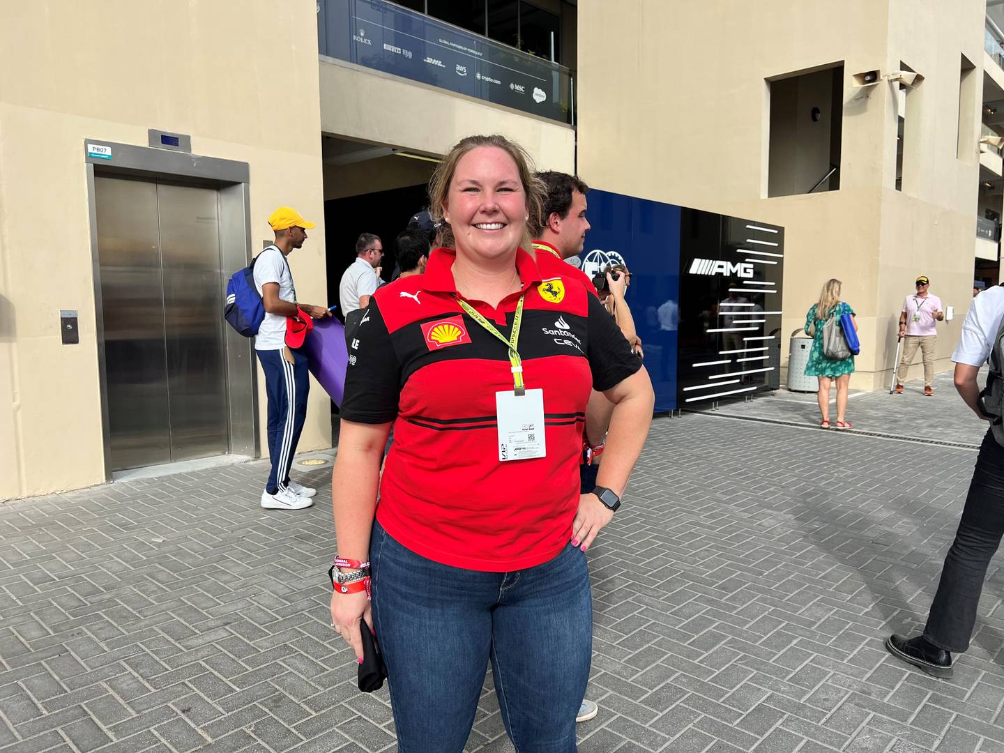F1 fan Franscesca Allen flew in from London to experience the Abu Dhabi F1 Grand Prix. Saeed Saeed/The National