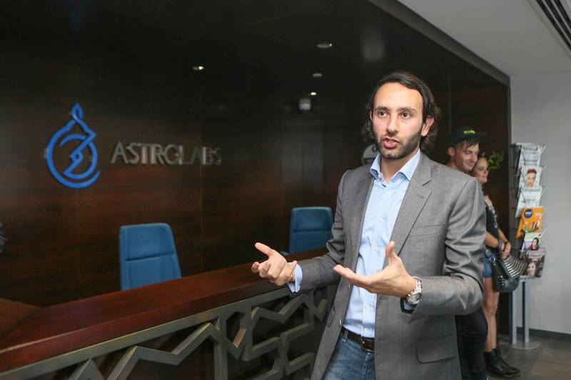 DUBAI, UAE. October 26, 2015 -  Astrolab founding partner Louis Lebbos speaks during a VIP preview session at the official launch of AstroLabs Dubai, the MENA regionÕs only Google-partnered Tech Hub in JLT in Dubai, October 26, 2015. (Photo by: Sarah Dea/The National, Story by: Suzanne Locke/Business) *** Local Caption ***  SDEA261015-astrolabs11.JPG