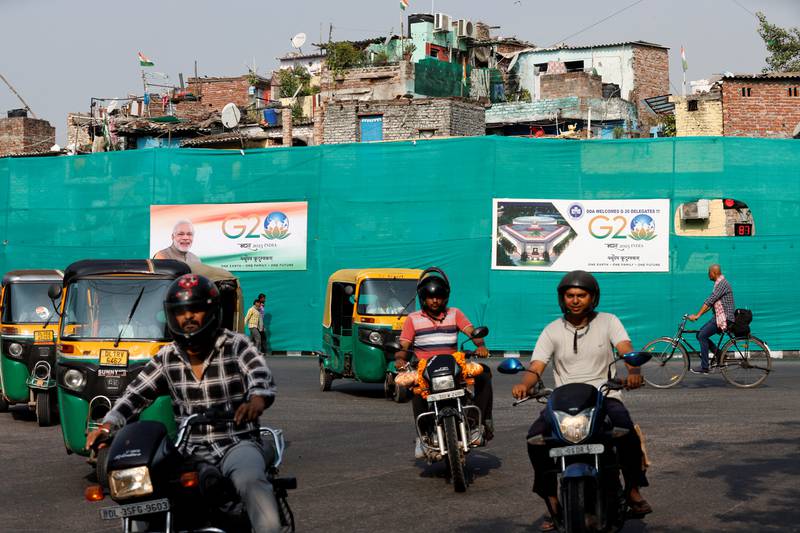 Posters bearing the image of Indian Prime Minister Narendra Modi have been displayed across New Delhi. Reuters