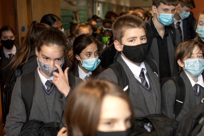 The sight of masked pupils would have been unthinkable prior to the pandemic. Getty