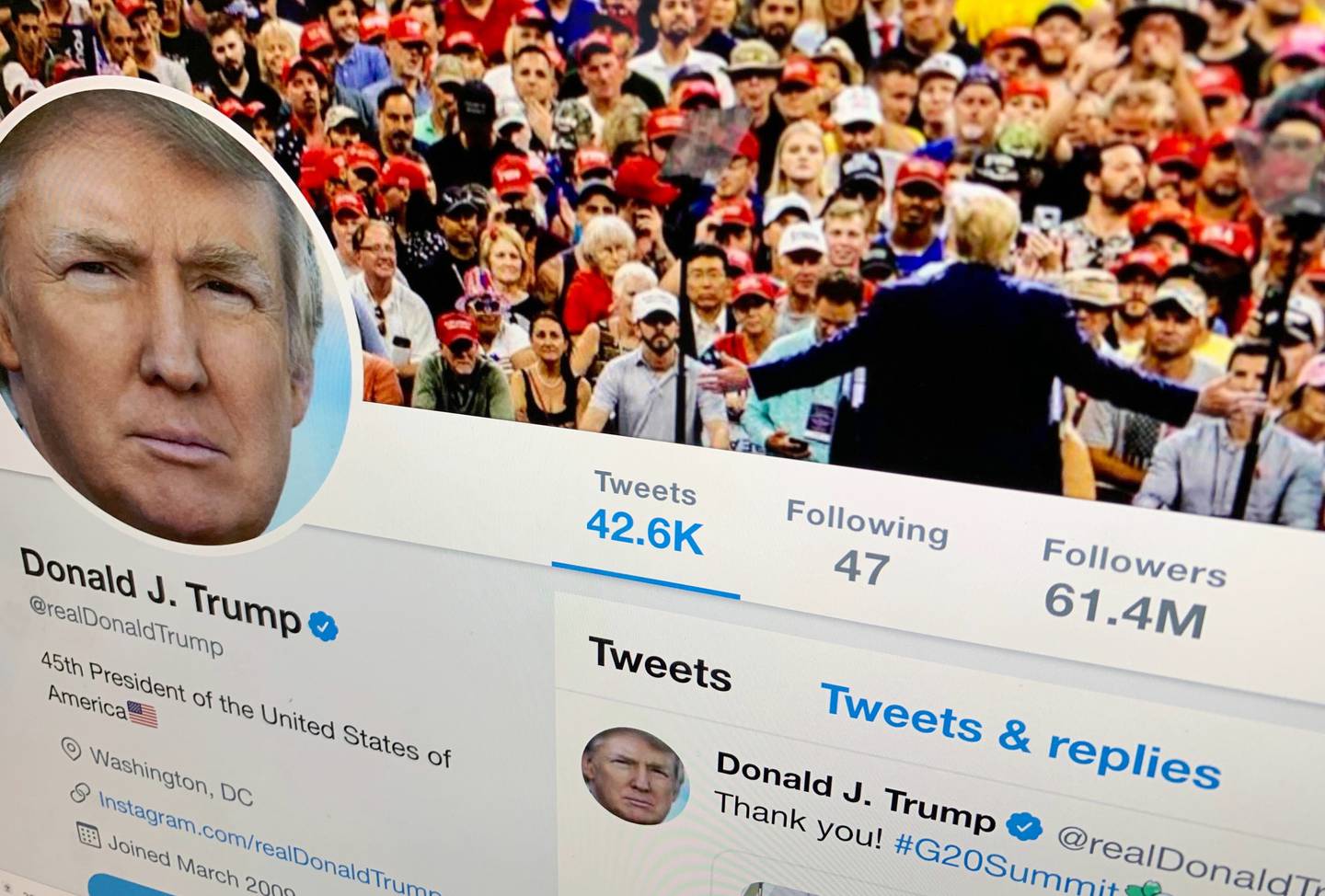 Former US president Donald Trump is hoping his nw social media company will rival other such as Twitter, which banned him after the January 6 insurrection at the Capitol building. AP