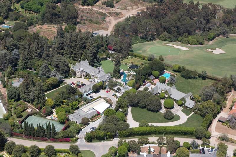 An aerial view of Hugh Hefner's Playboy Mansion in Los Angeles, California, where the alleged assault took place. Getty Images