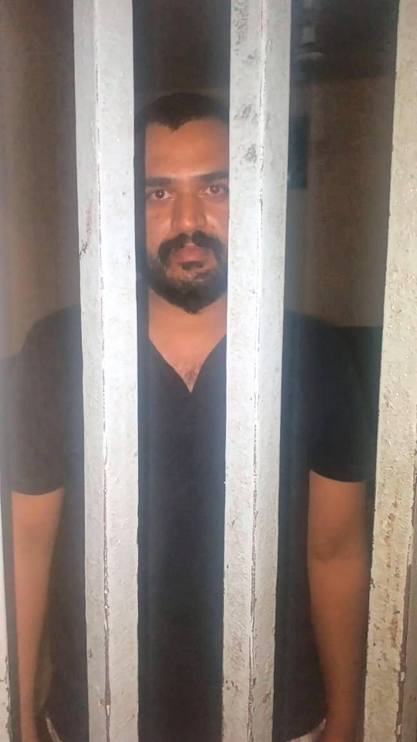 Hassan Siddiqui, the alleged killer of 8-year-old Zohra Shah, at a police station in Rawalpindi. Twitter/ @RwpPolice