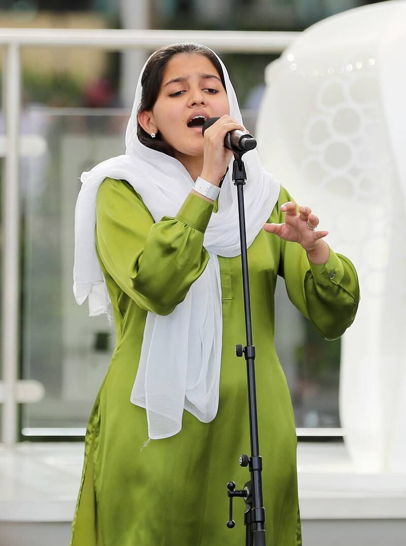 A performer at Pakistan national day at Expo 2020 Dubai.