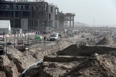DUBAI , UNITED ARAB EMIRATES , APRIL 29  – 2018 :- View of the under construction Expo 2020 site in Dubai. ( Pawan Singh / The National ) For Weekender