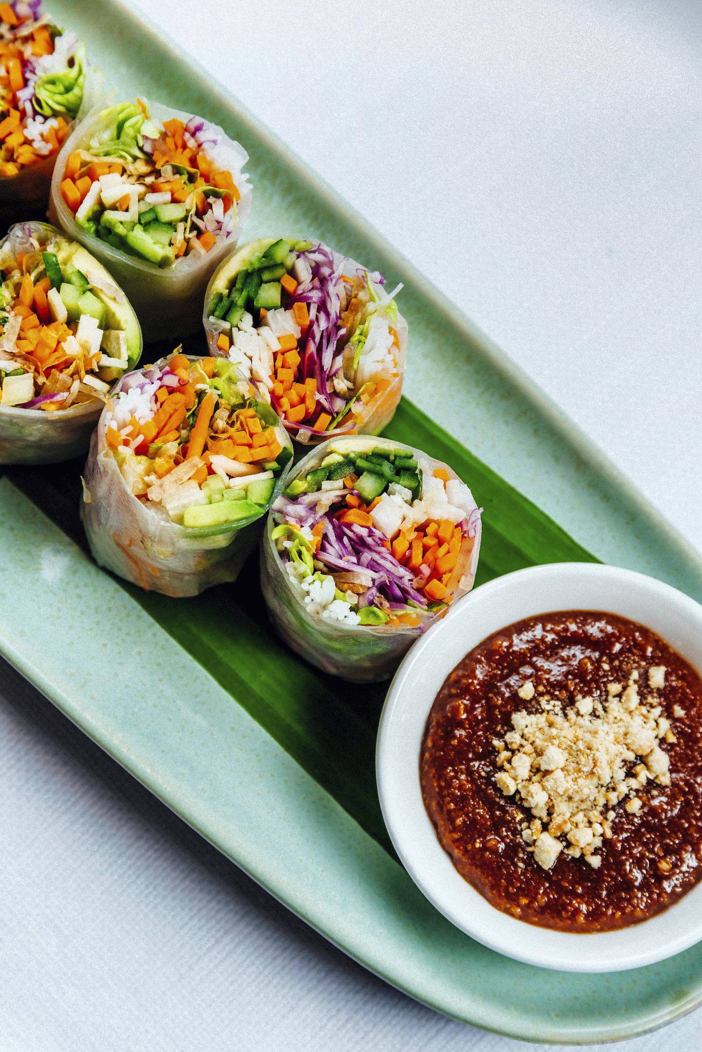 The vegetable summer spring rolls from Indochine's business lunch menu. Supplied
