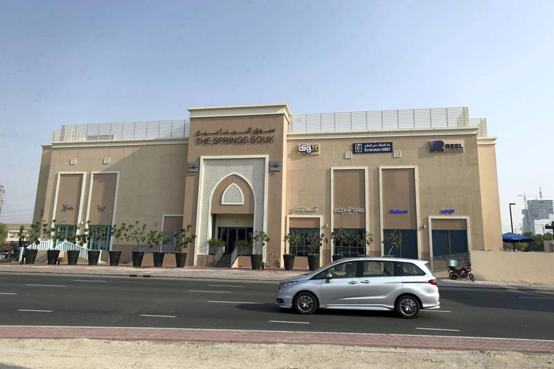 Dubai, United Arab Emirates - October 22, 2019: General View of The Springs Souq. Tuesday the 22nd of October 2019. The Springs, Dubai. Chris Whiteoak / The National