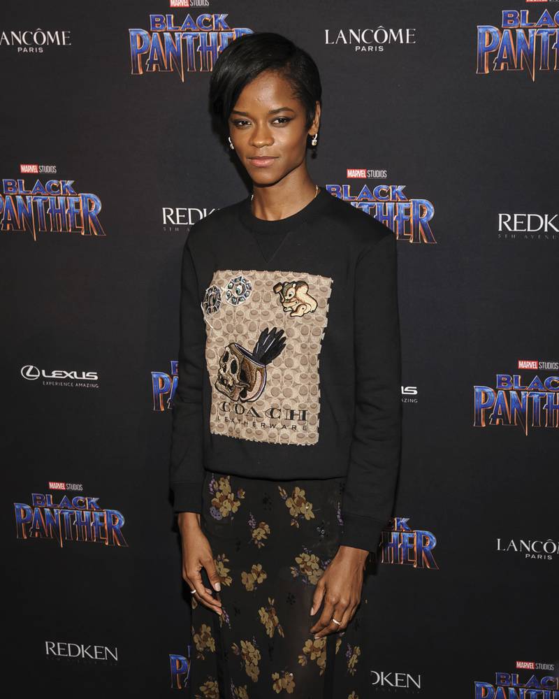 Letitia Wright attends Black Panther Welcome to Wakanda New York Fashion Week Showcase at Industria on Monday, Feb. 11, 2018, in New York, NY. (Photo by Christopher Smith/Invision/AP)