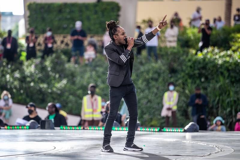 Celebrating Jamaica national day at Al Wasl Dome, at Expo 2020 Dubai. Victor Besa / The National