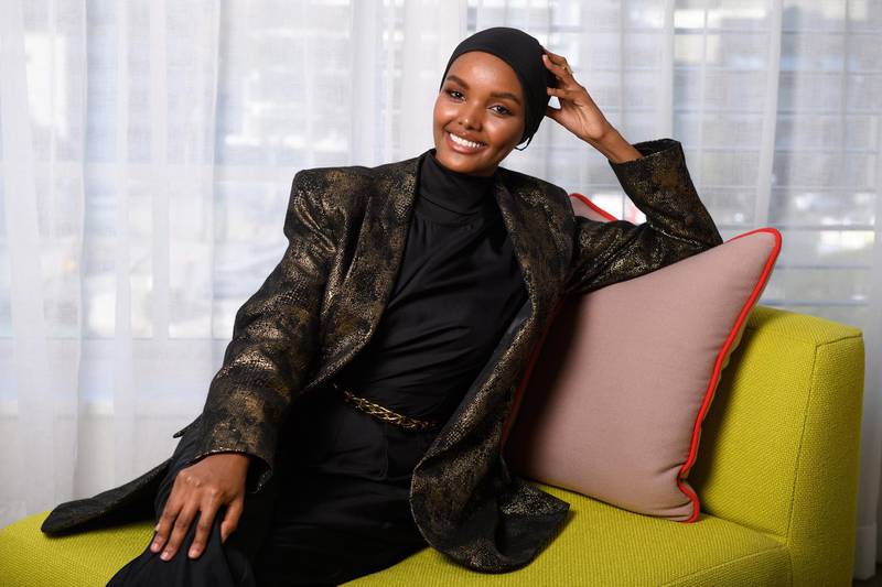 epa08845170 (FILE) - Somali-American model Halima Aden poses for a photograph during Mercedes-Benz Fashion Week Australia in Sydney, Australia, 16 May 2019 (Reissued 26 November 2020). Model Halima Aden announced that she is quitting runway modeling.  EPA/DAN HIMBRECHTS AUSTRALIA AND NEW ZEALAND OUT *** Local Caption *** 55196136