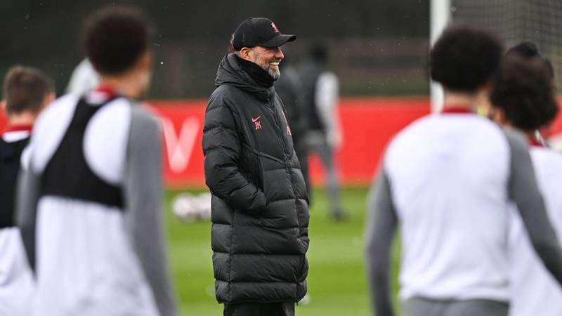 Liverpool manager Jurgen Klopp oversees training. AFP