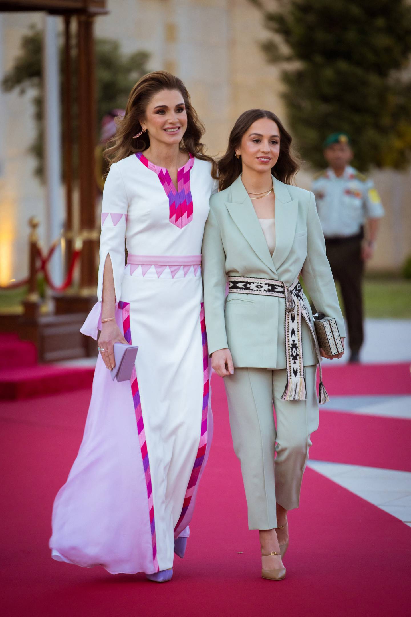Jordan’s Queen Rania and her daughter Princess Iman bint Abdullah II. Photo by Balkis Press