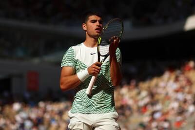 Carlos Alcaraz beat Japan's Taro Daniel in four sets in their second-round match at the French Open. Getty