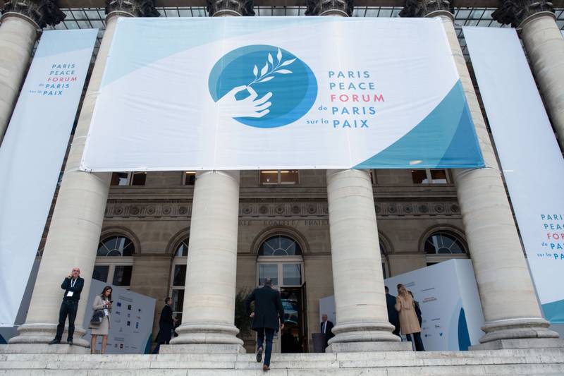 The venue for the Paris Peace Forum. November 11, 2022.  Bloomberg