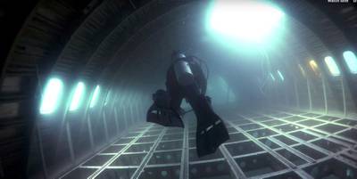 A diver explores the sunken Boeing 747 at Dive Bahrain. Courtesy Padi