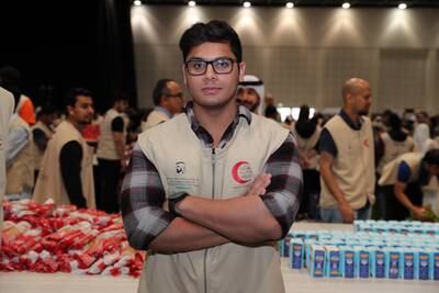 Danish Ahmed, volunteer at the Dubai World Trade Centre in Dubai. Pawan Singh / The National