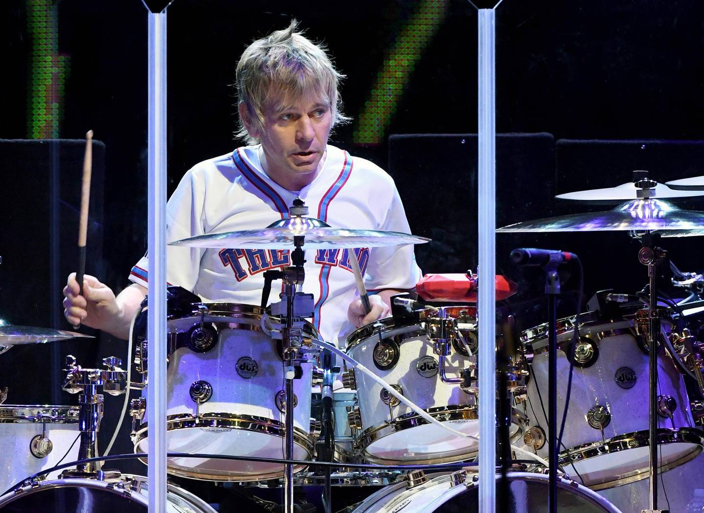 LAS VEGAS, NV - JULY 29: Touring drummer Zak Starkey of The Who performs on the first night of the band's residency at The Colosseum at Caesars Palace on July 29, 2017 in Las Vegas, Nevada.   Ethan Miller/Getty Images/AFP
