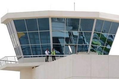 The control tower at Al Maktoum International Airport. EPA
