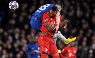 Chelsea's Olivier Giroud in action against Bayern's Jerome Boateng. EPA
