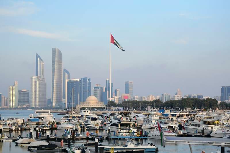 On the eve of the 51st National Day by Abu Dhabi Marina. Khushnum Bhandari / The National
