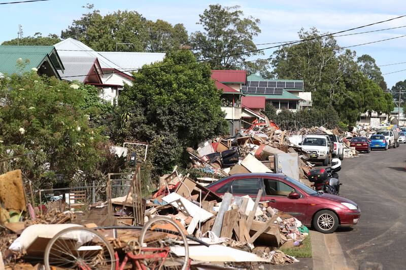 Scenes of damage caused by flooding in South Lismore, New South Wales, Australia. Lismore has been among the areas devastated by the floods. Four people have died, hundreds have been displaced and thousands of homes and businesses have been destroyed.  EPA