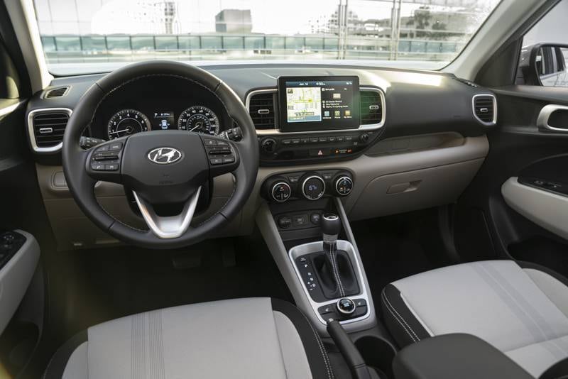 Front seating in the Venue. Photo: Hyundai 