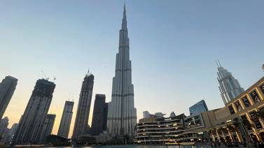 An image that illustrates this article Burj Khalifa lights up as countdown to NBA Abu Dhabi Games begins