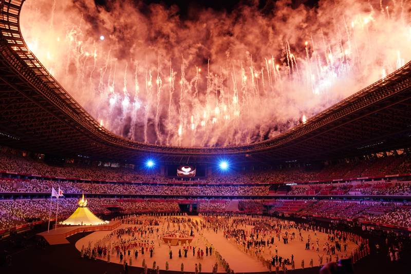 Fireworks during the opening ceremony of the Tokyo 2020 Olympic Games at the Olympic Stadium in Japan on July 23. PA