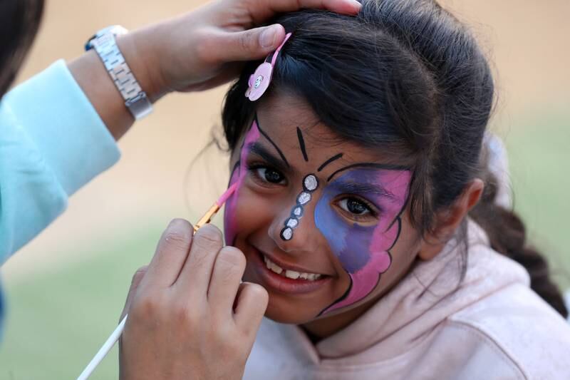 Ghaya,seven, has her face painted at Hatta Cultural Nights