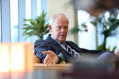 Tim Clark, president of Emirates Airline, during the interview at his office in Dubai. Pawan Singh / The National