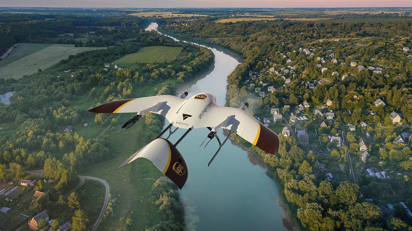 UPS Flight Forward and Wingcopter's delivery drone. Courtesy UPS