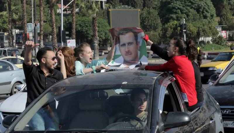 The strikes against the Assad regime appear to have consolidated support for the president. Youssef Badawi / EPA